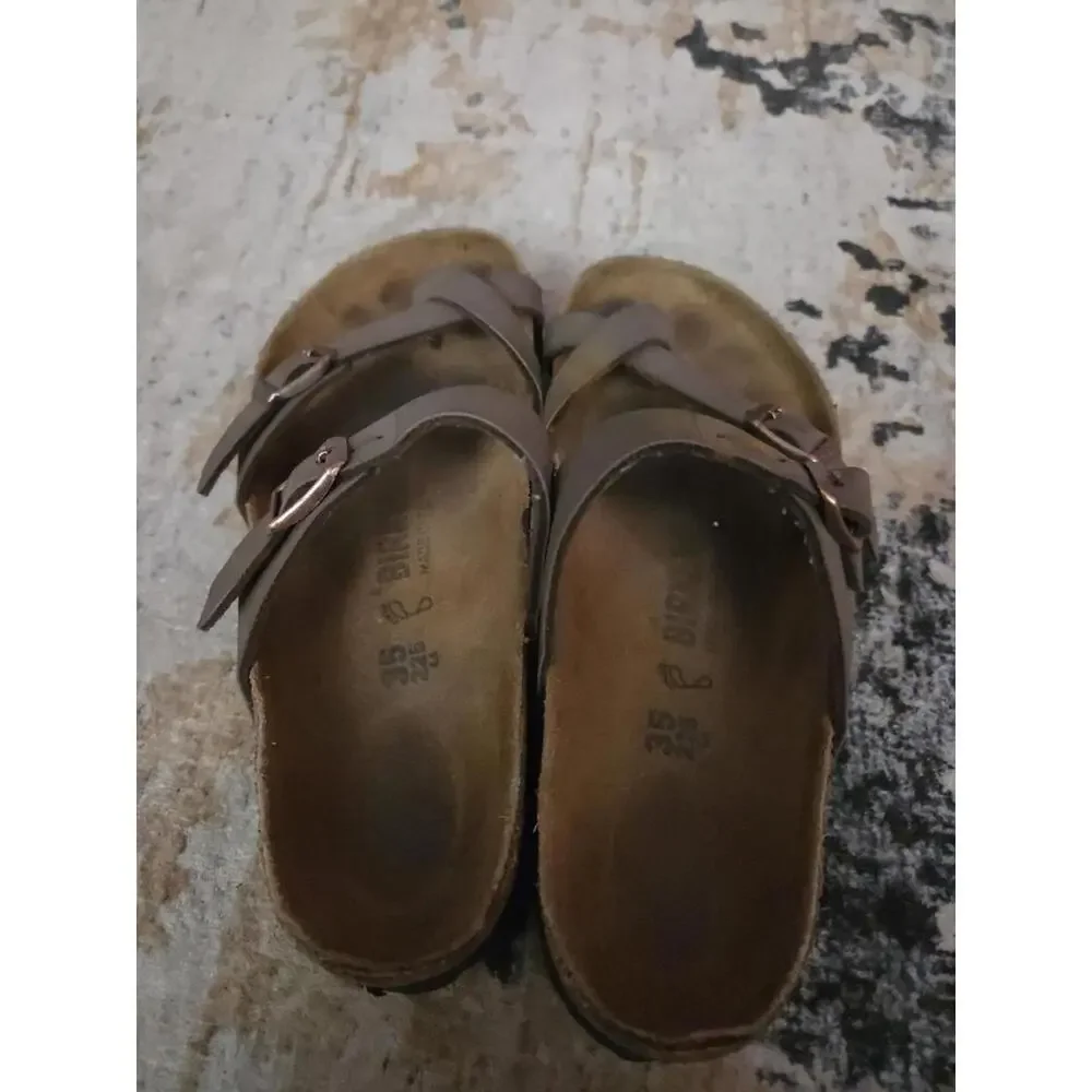 Womens Birkenstock Brown Sandals Size 35 Toe Thong - Picture 4 of 5